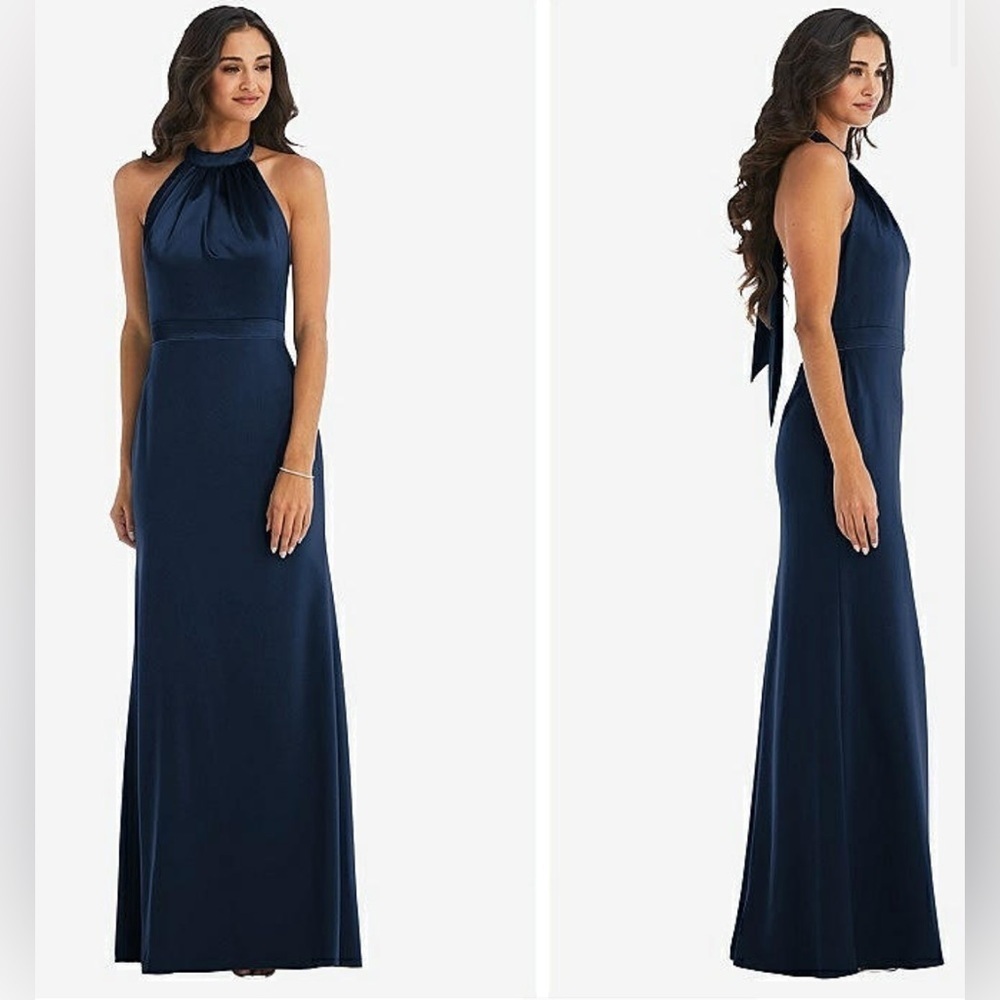 After Six Navy Halter Maxi Dress